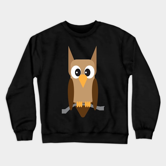 Little Brown Hoot Owl Crewneck Sweatshirt by Turnersartandcrafts